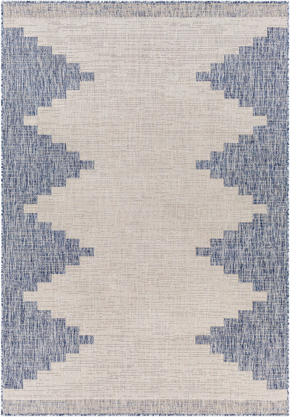 Eagean Global Beige and Blue Geometric  Rug