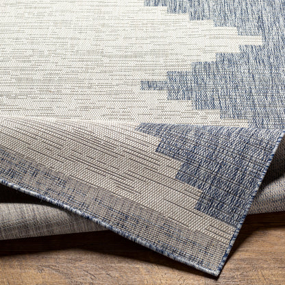 Eagean Global Beige and Blue Geometric  Rug