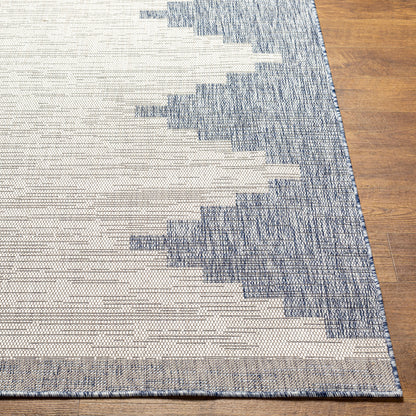 Eagean Global Beige and Blue Geometric  Rug