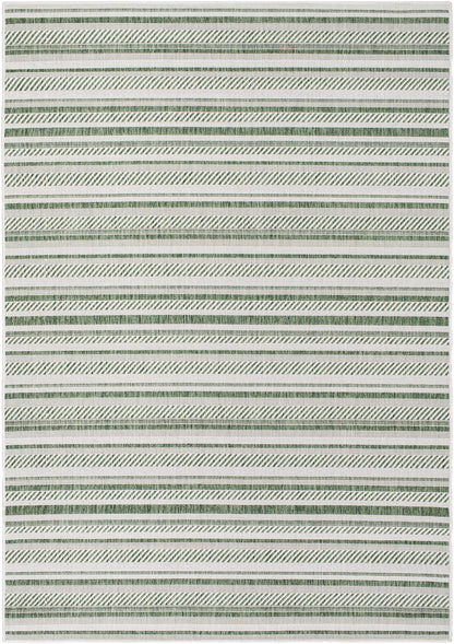 Eagean Global Green Modern Stripe  Rug