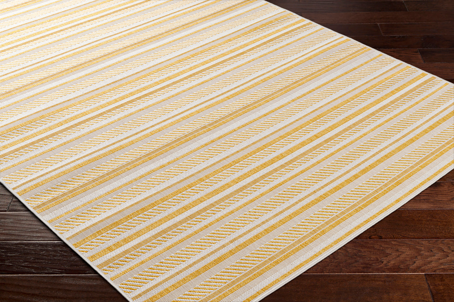 Eagean Global Yellow Modern Stripe Global Rug