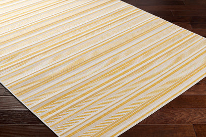 Eagean Global Yellow Modern Stripe Global Rug