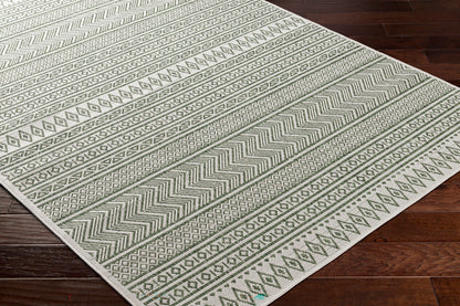 Eagean Global Green Geometric Tribal Rug