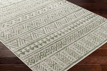 Eagean Global Green Tribal Geometric Rug