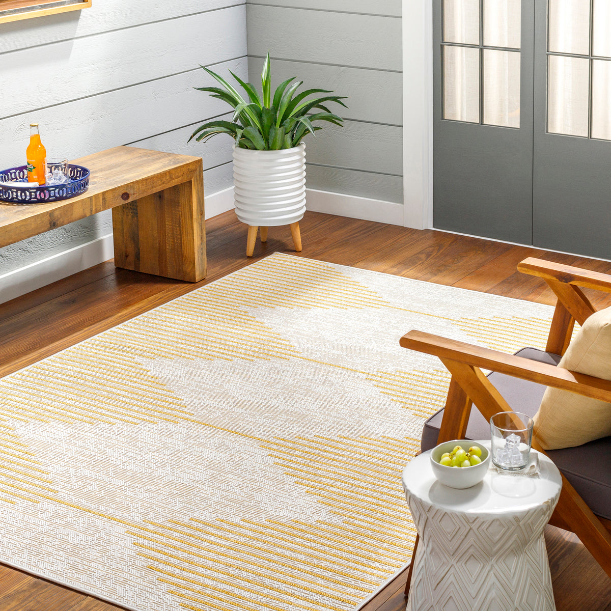 Eagean Global Yellow Modern Rug