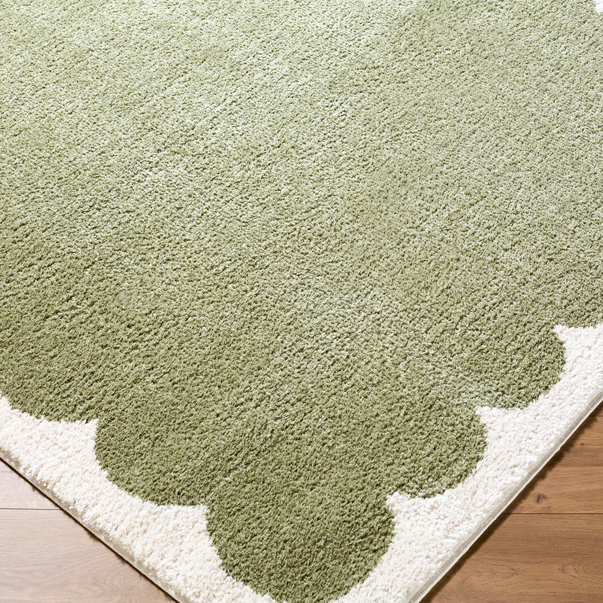 Tivoli Green Washable Shaggy Rug