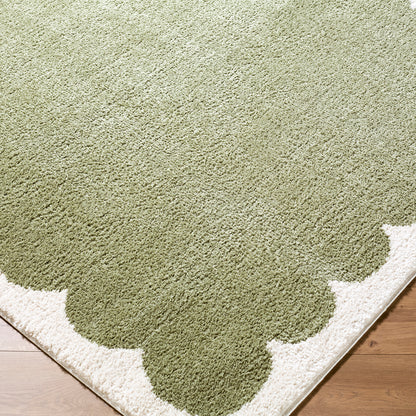 Tivoli Green Washable Shaggy Rug