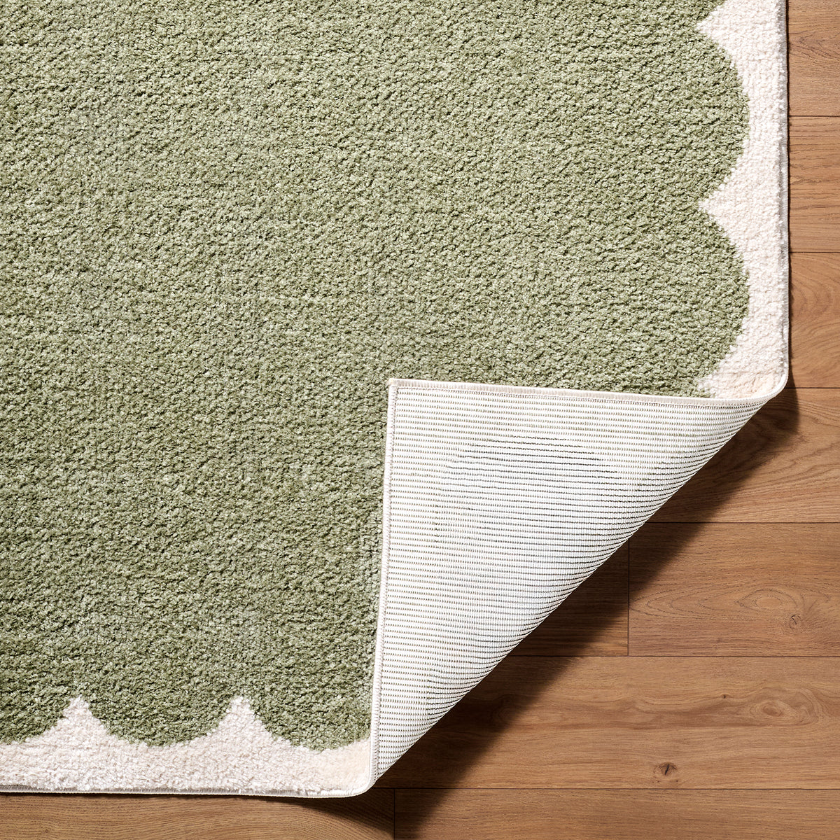 Tivoli Green Washable Shaggy Rug
