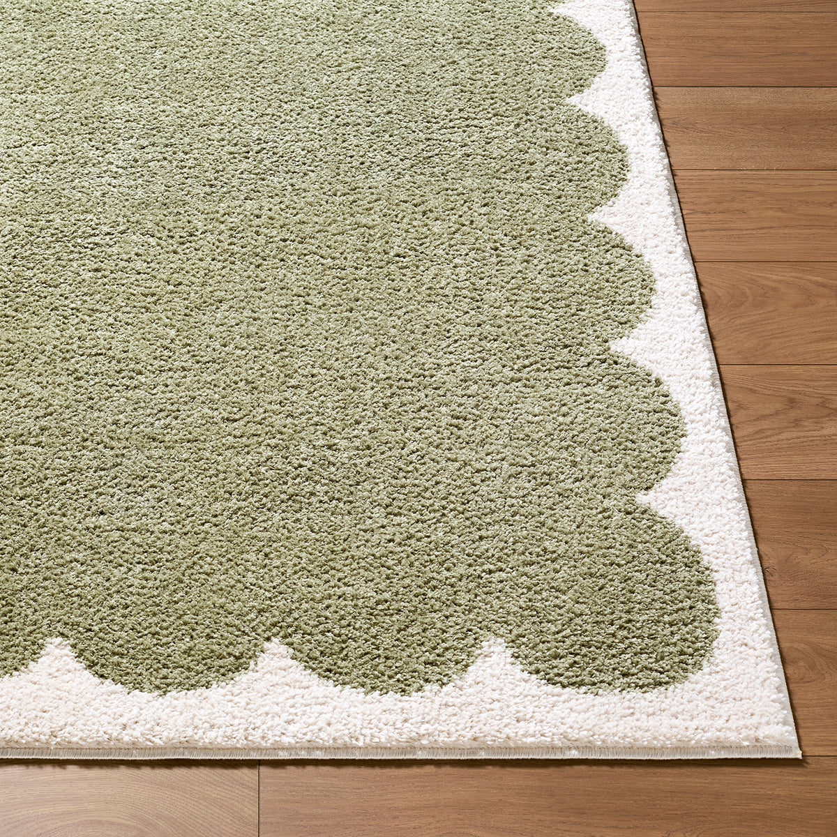 Tivoli Green Washable Shaggy Rug