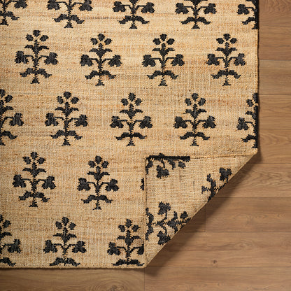 Fiorina Global Sandstone and Black Jute Rug