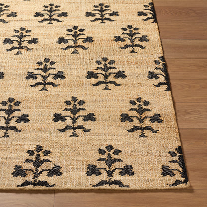 Fiorina Global Sandstone and Black Jute Rug