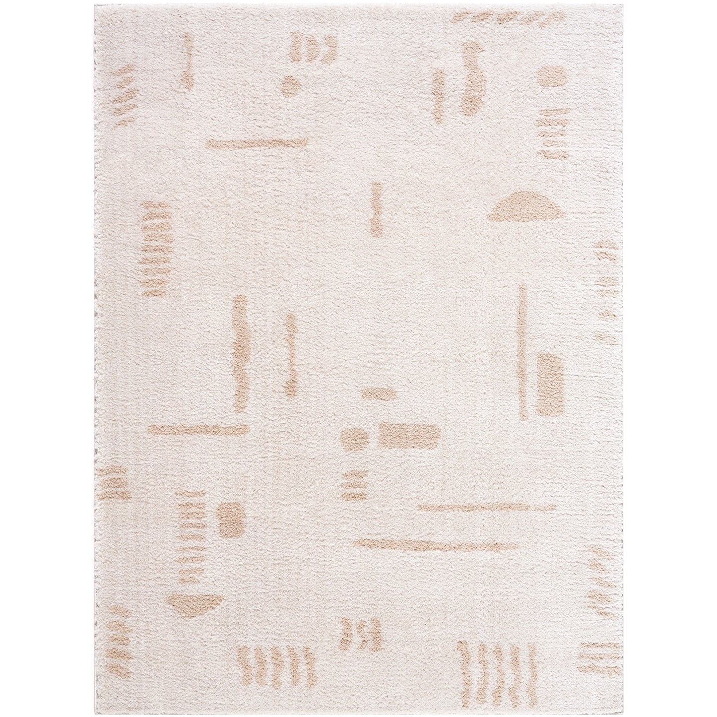 Fossay Cream Washable Tribal Shaggy Rug