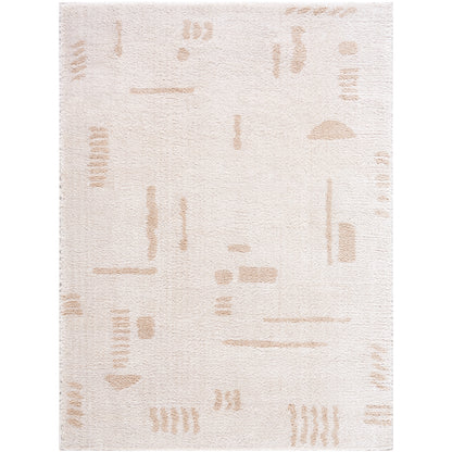 Fossay Cream Washable Tribal Shaggy Rug