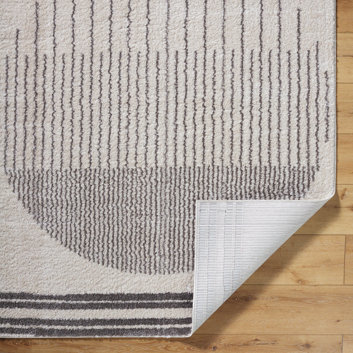 Fossay Grey and Cream Washable Modern Shaggy Rug