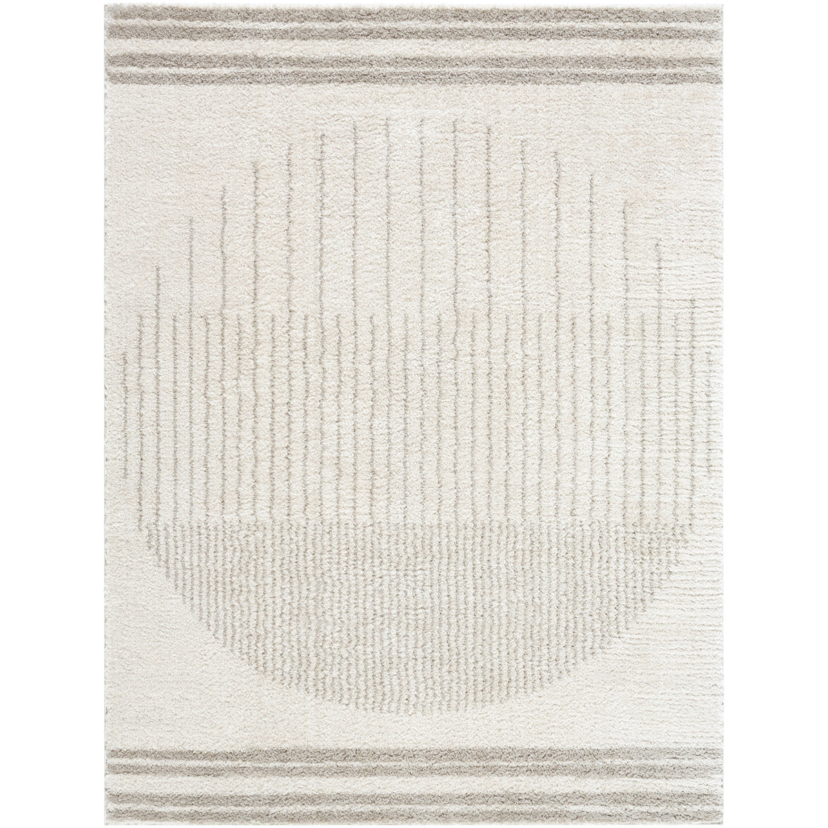 Fossay Dove Grey and Cream Washable Modern Shaggy Rug