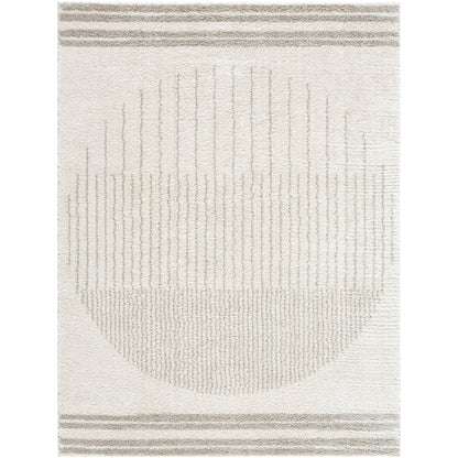 Fossay Dove Grey and Cream Washable Modern Shaggy Rug