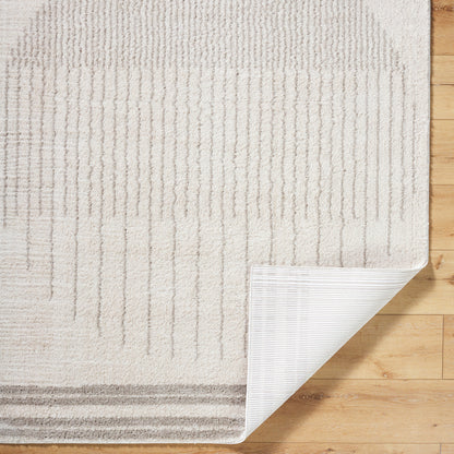 Fossay Dove Grey and Cream Washable Modern Shaggy Rug