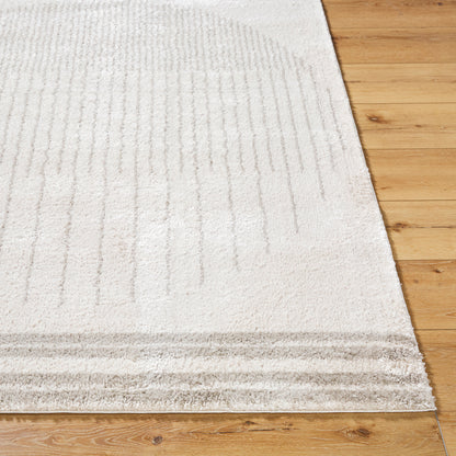 Fossay Dove Grey and Cream Washable Modern Shaggy Rug