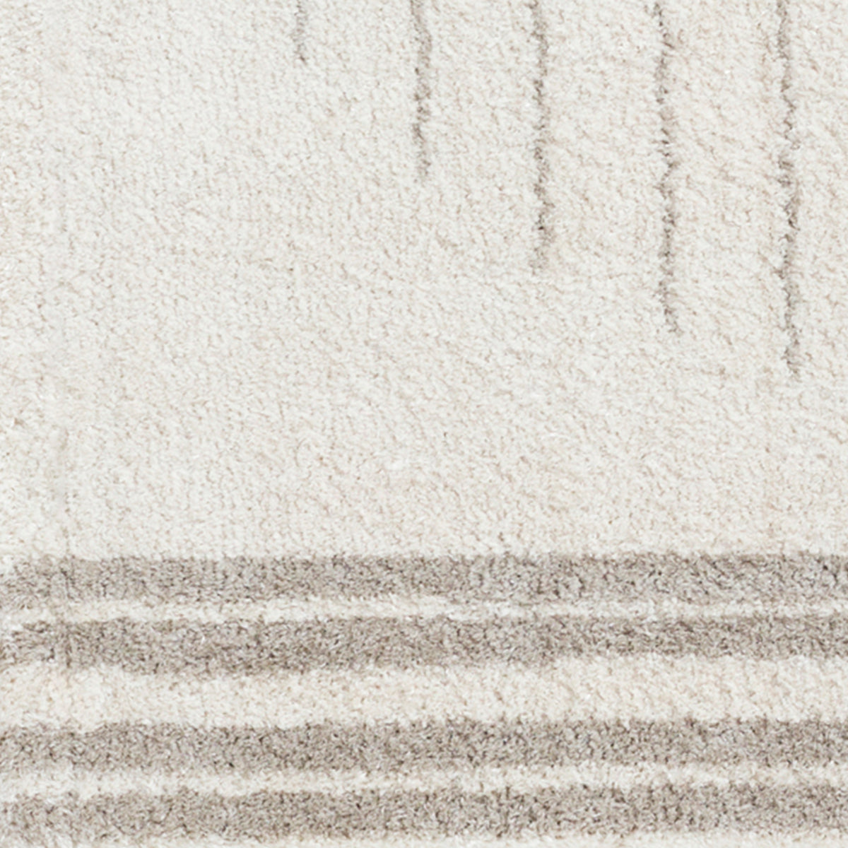 Fossay Dove Grey and Cream Washable Modern Shaggy Rug