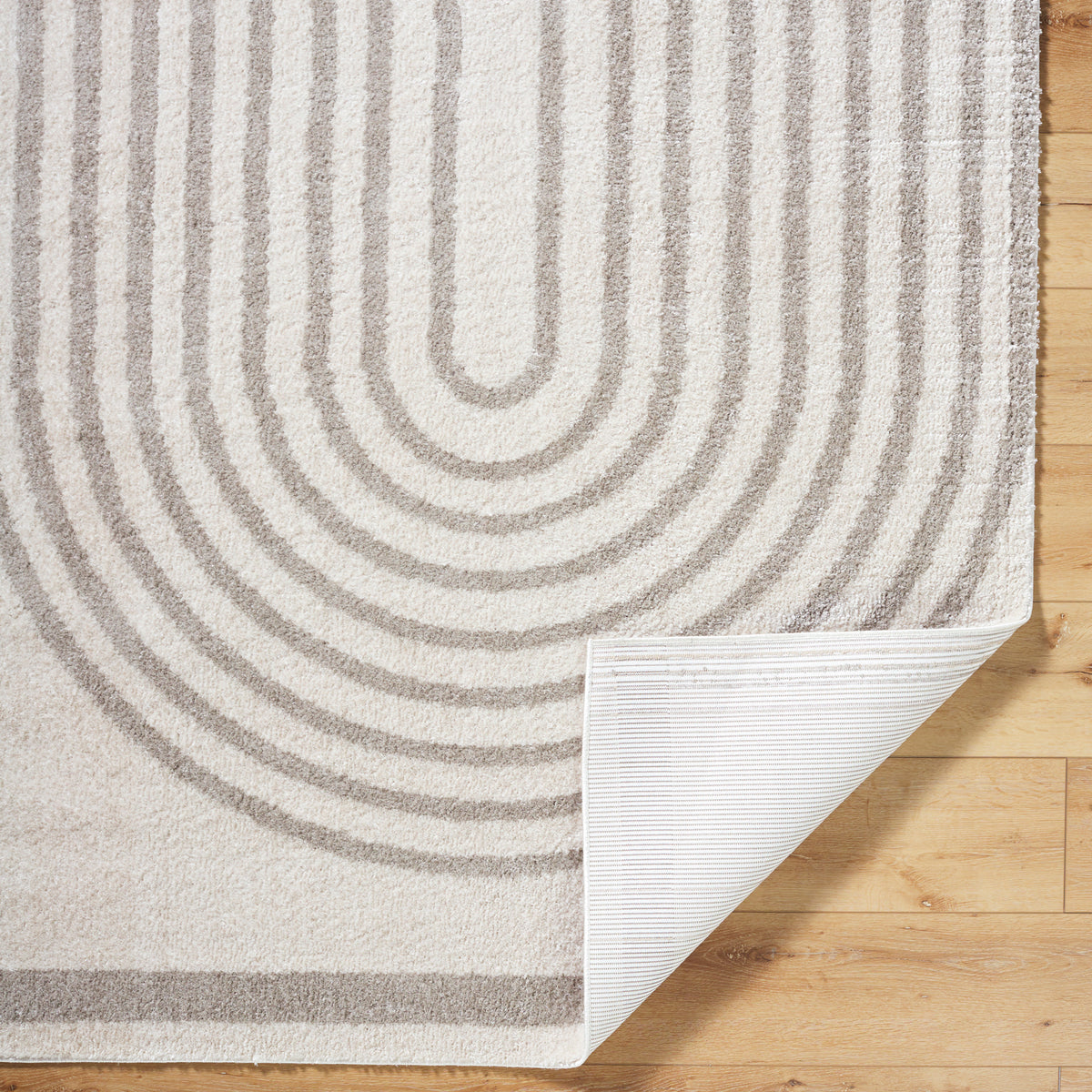 Fossay Grey and Cream Washable Modern Shaggy Rug