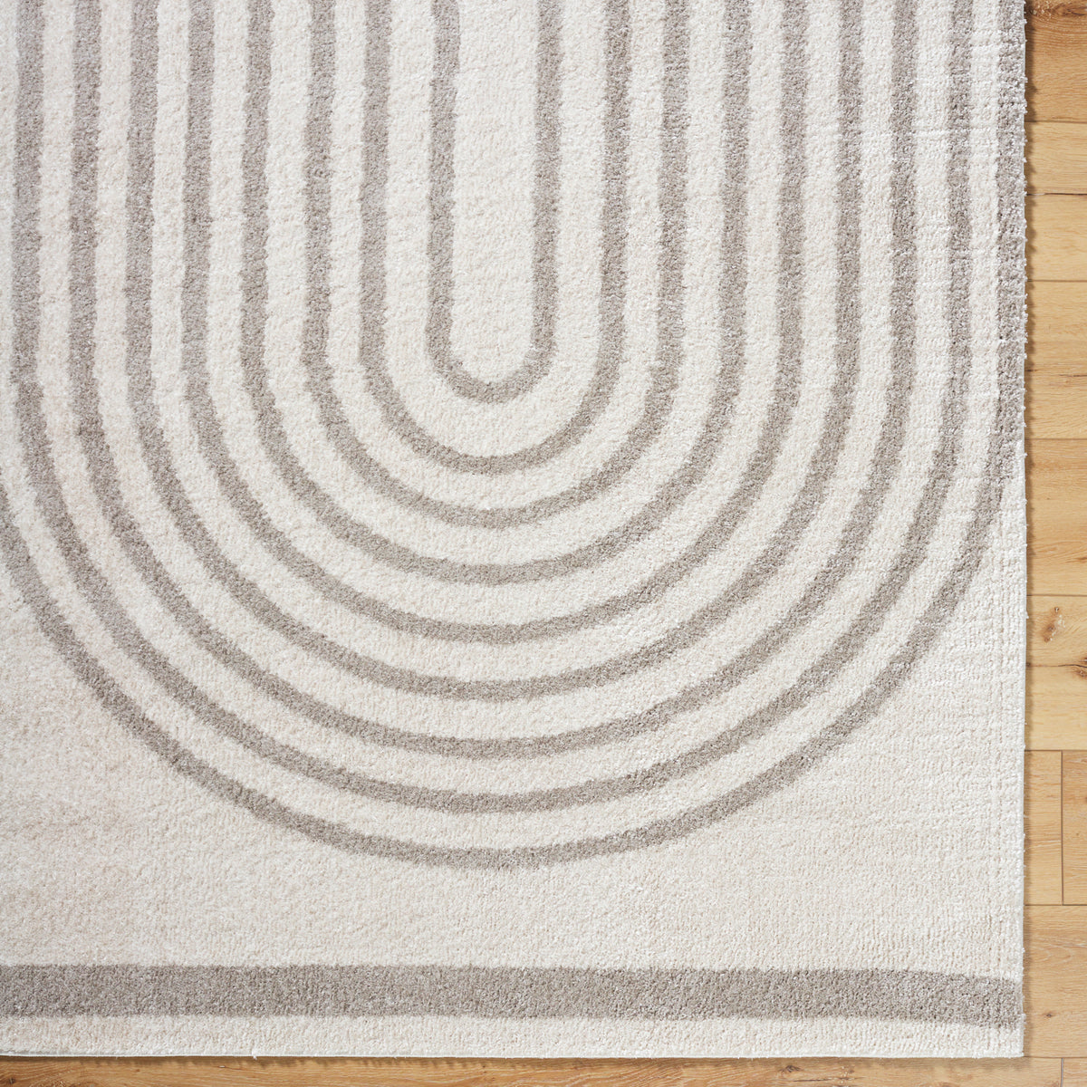 Fossay Grey and Cream Washable Modern Shaggy Rug