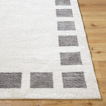 Fossay Grey and  Cream Washable Modern Shaggy Rug