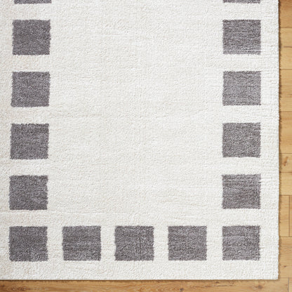 Fossay Grey and  Cream Washable Modern Shaggy Rug