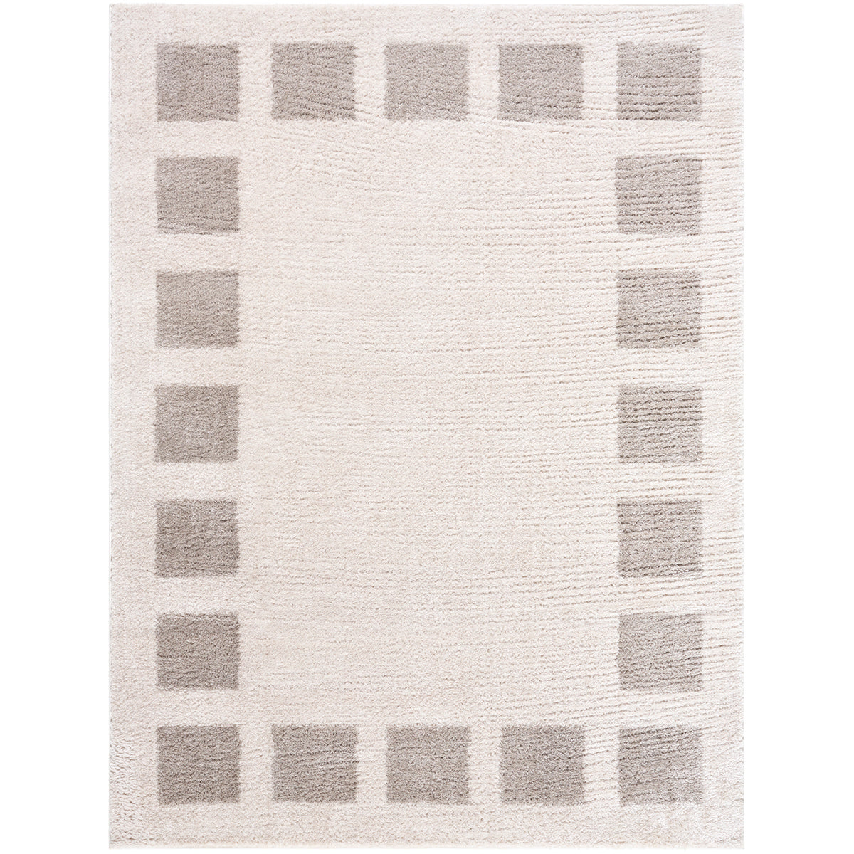 Fossay Cream and  Dove Grey Washable Modern Shaggy Rug