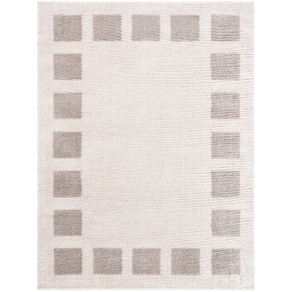 Fossay Cream and  Dove Grey Washable Modern Shaggy Rug