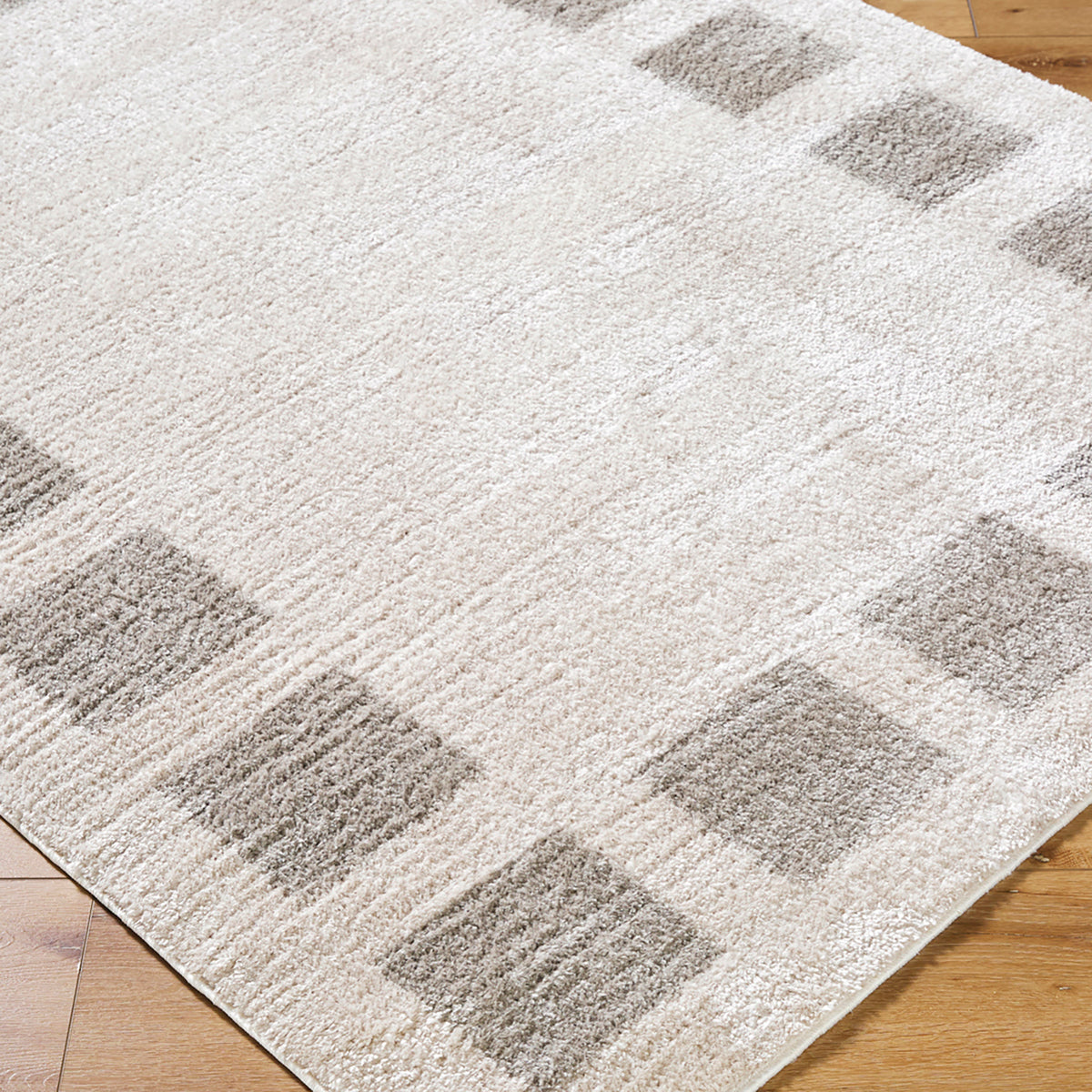 Fossay Cream and  Dove Grey Washable Modern Shaggy Rug