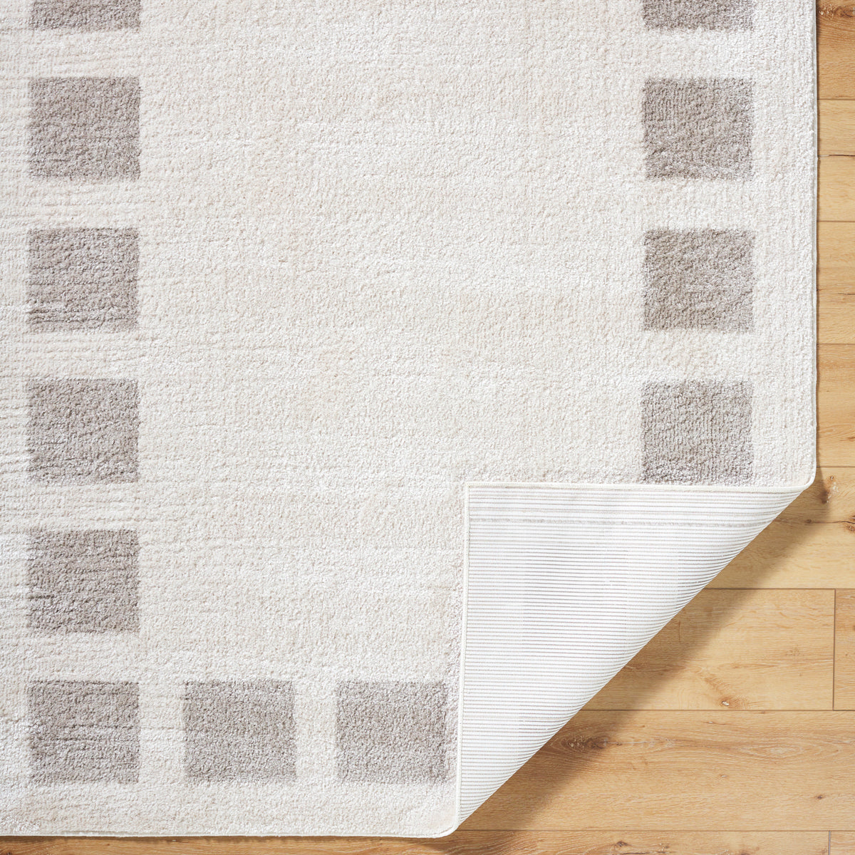 Fossay Cream and  Dove Grey Washable Modern Shaggy Rug
