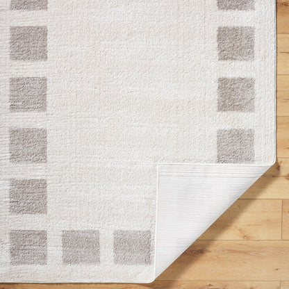 Fossay Cream and  Dove Grey Washable Modern Shaggy Rug
