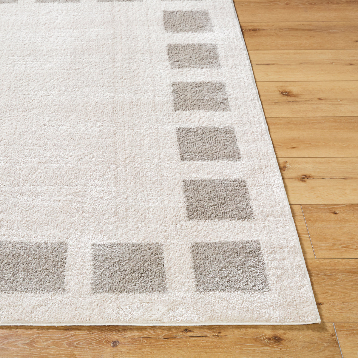 Fossay Cream and  Dove Grey Washable Modern Shaggy Rug