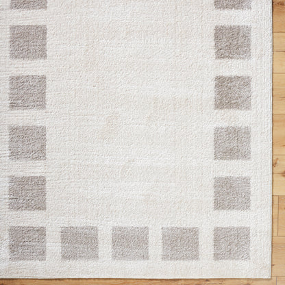 Fossay Cream and  Dove Grey Washable Modern Shaggy Rug