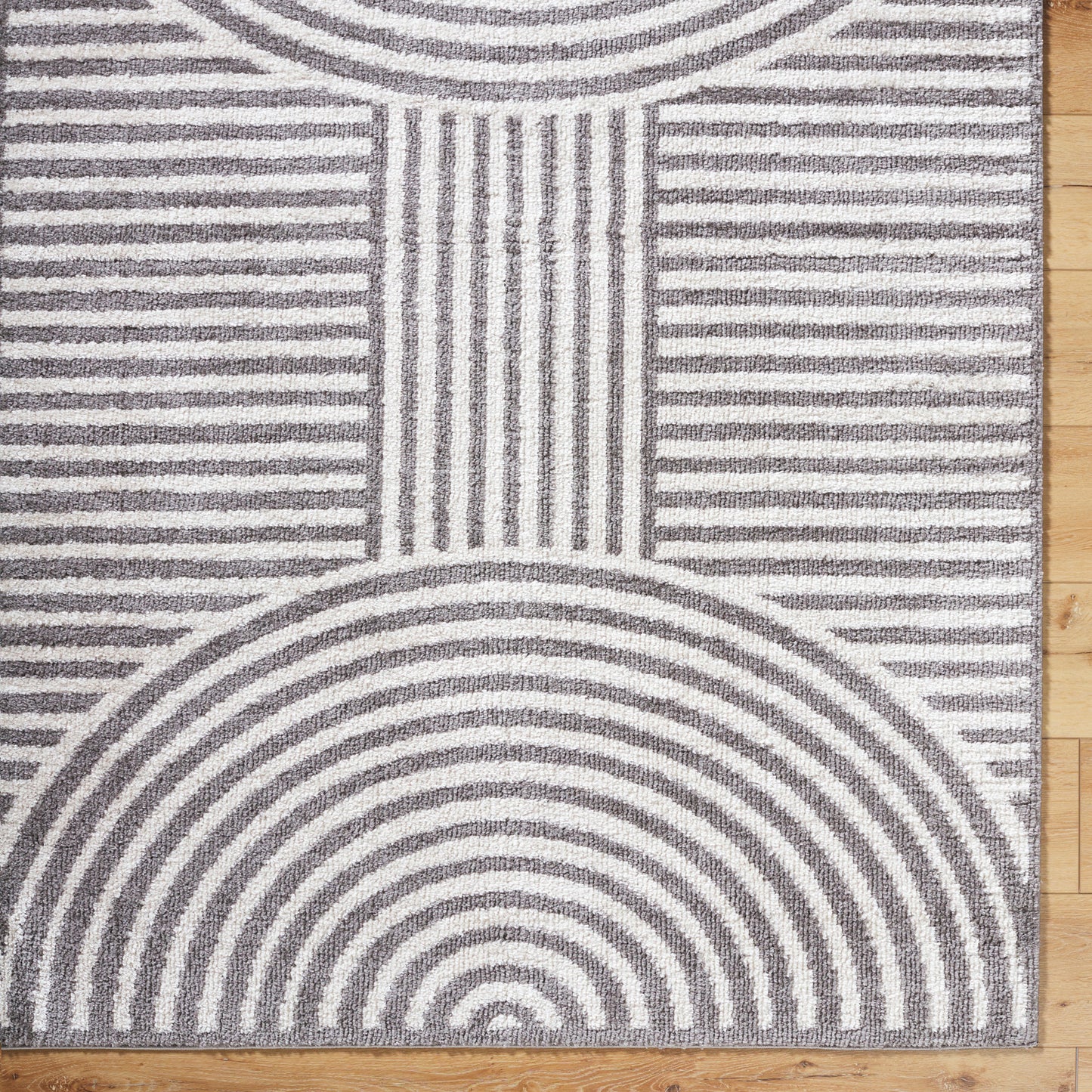 Fossay Grey Cream and Washable Modern Shaggy Rug