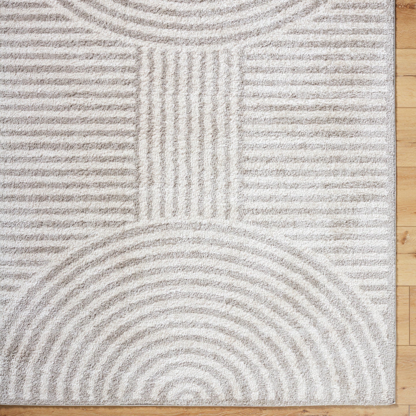 Fossay Dove Grey Cream and Washable Modern Shaggy Rug