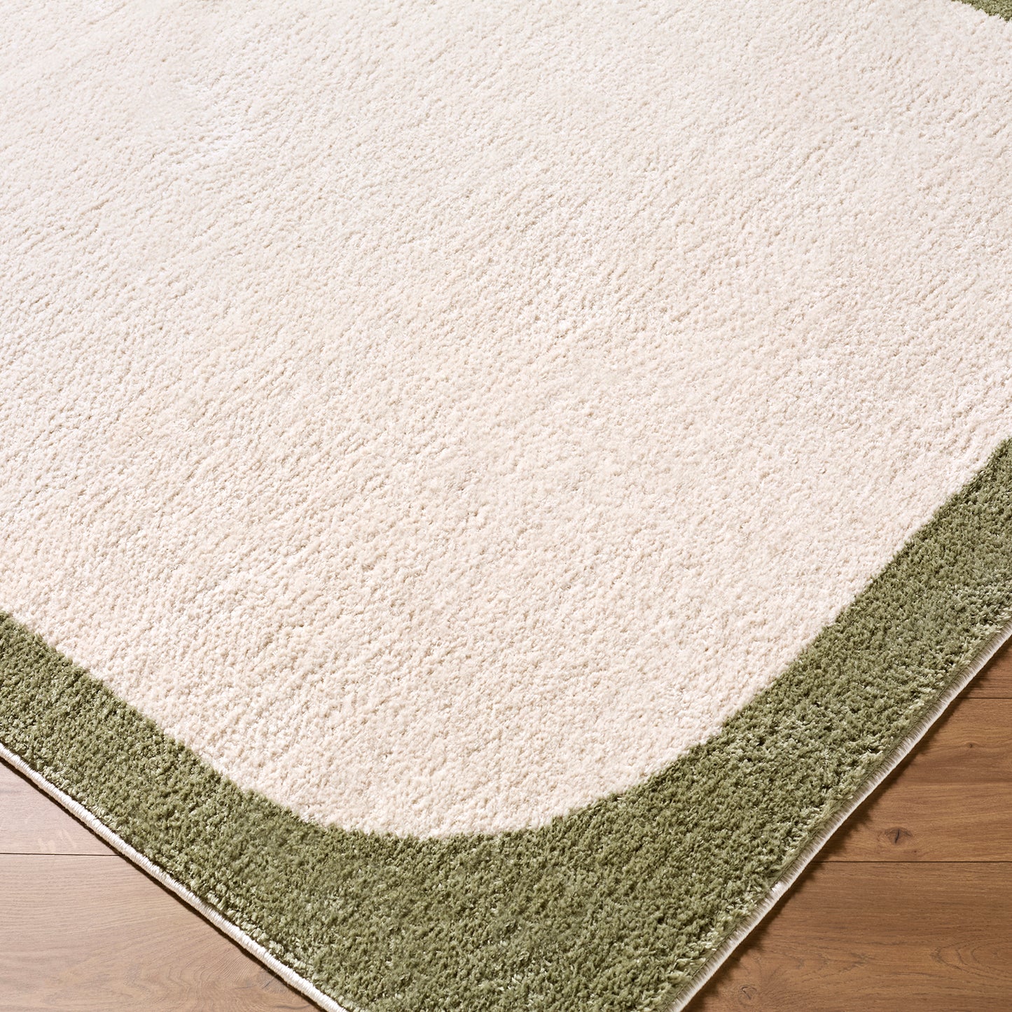 Fossay Cream and Black and Washable Modern Shaggy Rug