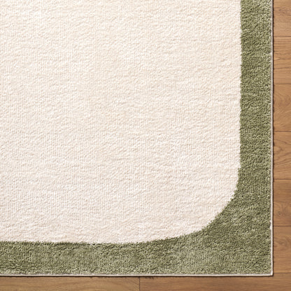 Fossay Cream and Black and Washable Modern Shaggy Rug