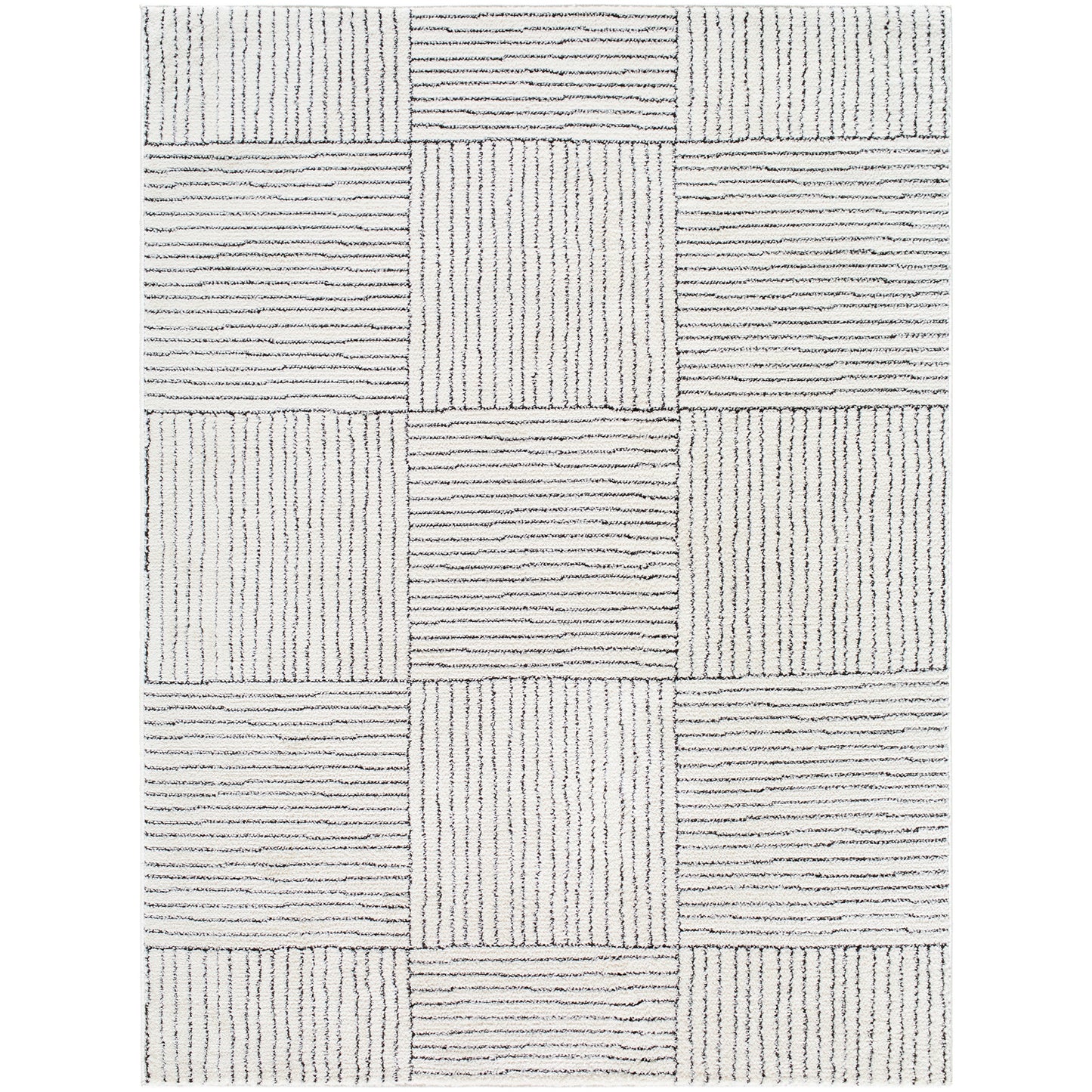 Architect I by Galey Alix Cream Modern Graphic High Pile Rug