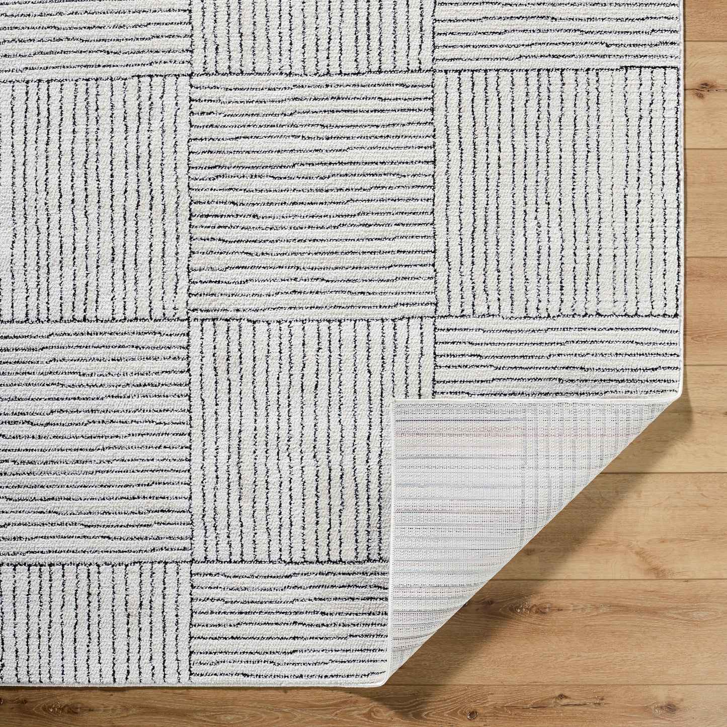 Architect I by Galey Alix Cream Modern Graphic High Pile Rug