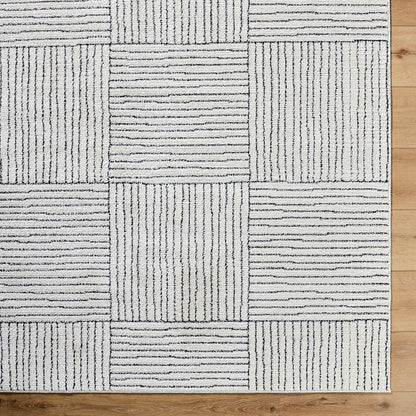 Architect I by Galey Alix Cream Modern Graphic High Pile Rug