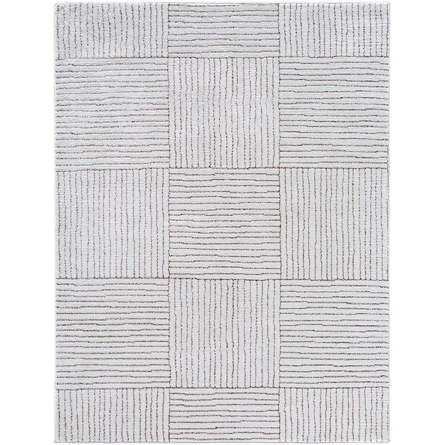 Architect II by Galey Alix Cream Modern Graphic High Pile Rug