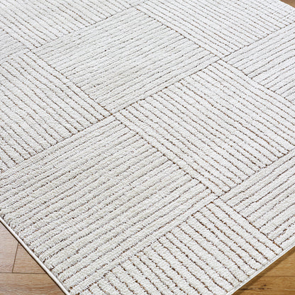 Architect II by Galey Alix Cream Modern Graphic High Pile Rug