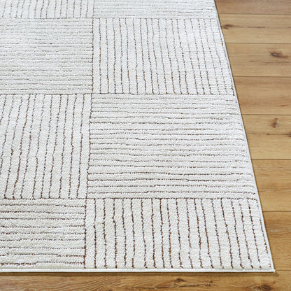 Architect II by Galey Alix Cream Modern Graphic High Pile Rug