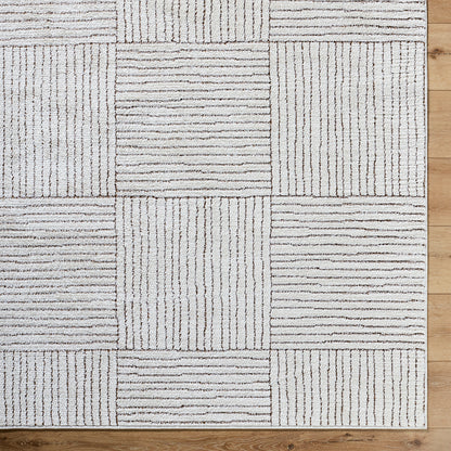 Architect II by Galey Alix Cream Modern Graphic High Pile Rug