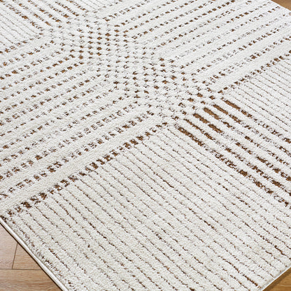 Architect IV by Galey Alix Cream Modern Graphic High Pile Rug