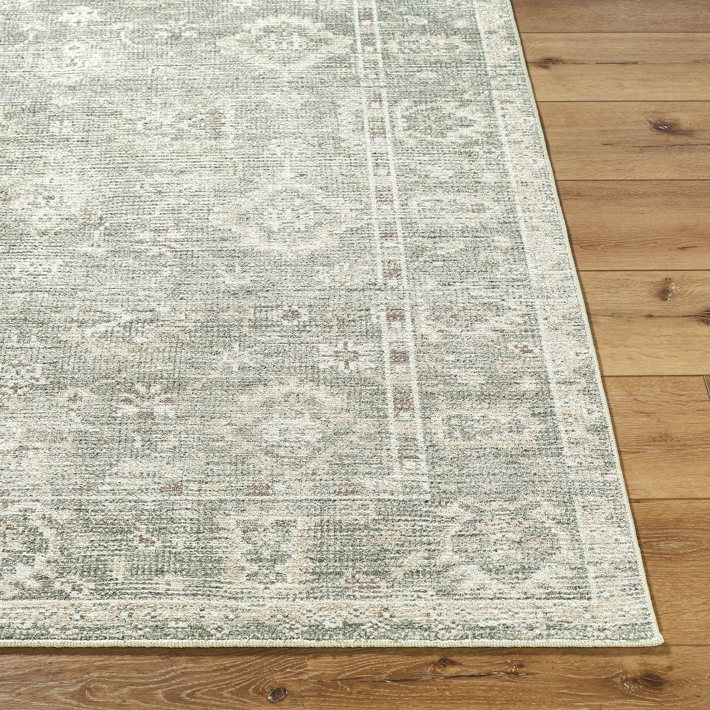 Collins Avenue by Galey Alix Green Vintage Boho Rug