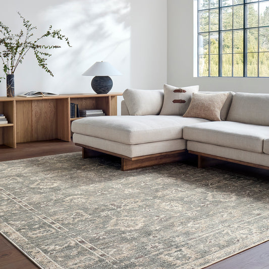 Collins Avenue by Galey Alix Green Vintage Boho Rug