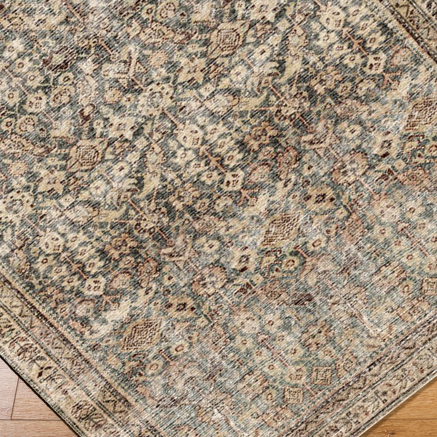 Collins Avenue by Galey Alix Green Vintage Boho Rug