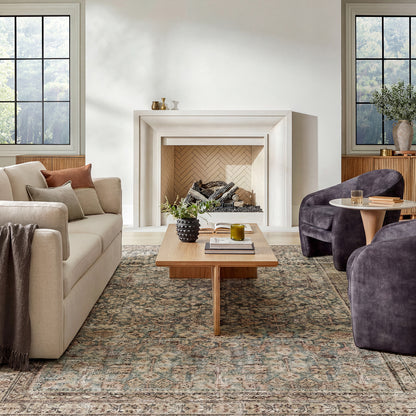 Collins Avenue by Galey Alix Green Vintage Boho Rug